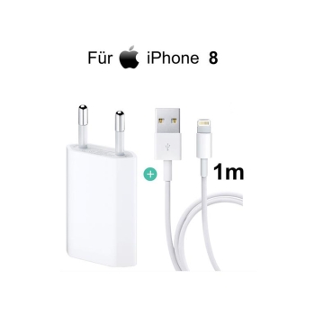 iPhone 8 USB Ladegerät Netzteil 5W + Lightning Ladekabel 1m